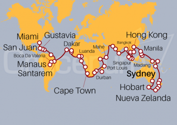 Itinerario Crucero Crucero Vuelta al Mundo