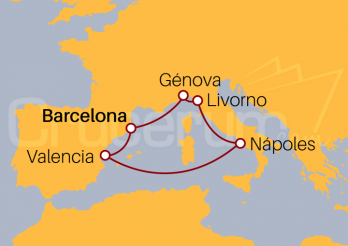 Itinerario Crucero Crucero por España e Italia