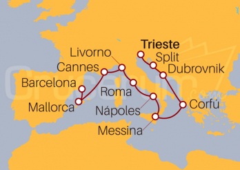Itinerario Crucero De Trieste a Barcelona