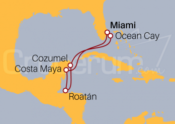 Itinerario Crucero Caribe Occidental