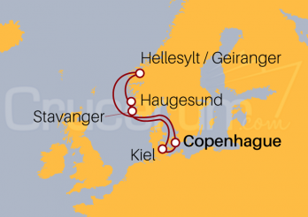 Itinerario Crucero Fiordos Noruegos 2024