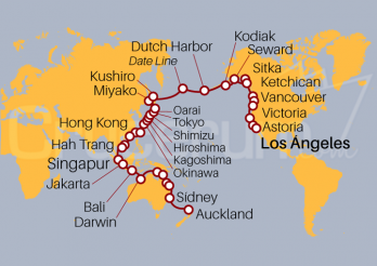 Itinerario Crucero Desde Los Ángeles a Auckland