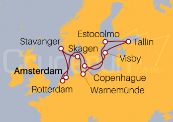 Itinerario Crucero Capitales Bálticas de Amsterdam