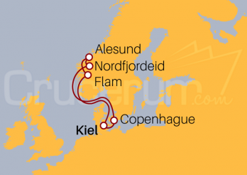 Itinerario Crucero PROMO CRUCERUM por Fiordos Noruegos con vuelos incluidos