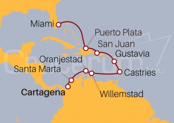 Itinerario Crucero Caribe Oriental hasta Miami