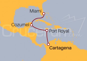 Itinerario Crucero De Cartagena a Fort Lauderdale