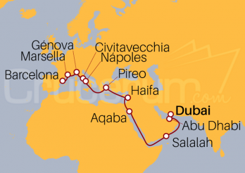Itinerario Crucero De Dubai a Barcelona
