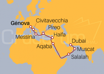 Itinerario Crucero De Génova a Dubai