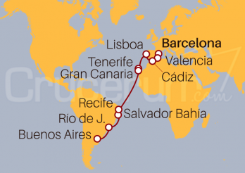 Itinerario Crucero De Barcelona a Buenos Aires