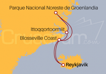 Itinerario Crucero El Inexplorado Hielo al Norte de Groenlandia