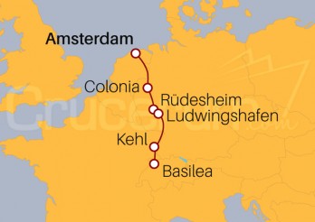 Itinerario Crucero De Amsterdam a Basilea