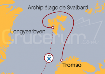 Itinerario Crucero Más allá del Círculo polar Ártico