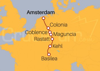 Itinerario Crucero Experiencia de lujo por el  Rin