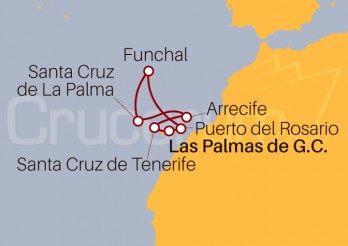 Itinerario Crucero Islas Canarias y Funchal