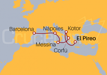 Itinerario Crucero De Pireo a Barcelona