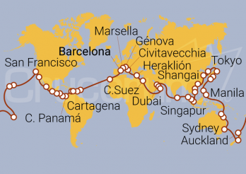 Itinerario Crucero Vuelta al Mundo 2026