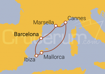 Itinerario Crucero Encanto Francés y Noches Ibizencas 2024