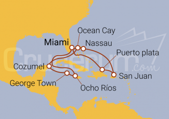 Itinerario Crucero Caribe Oriental y Caribe Sur III