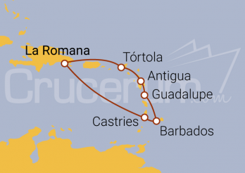 Itinerario Crucero Islas del Caribe en 8 días