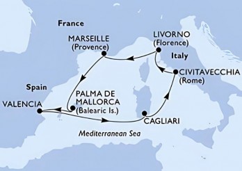 Itinerario Crucero Descubriendo el mediterráneo