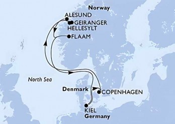 Crucero de 8 días a bordo del MSC Euribia desde Copenhague mayo 2025 MSC Cruceros |