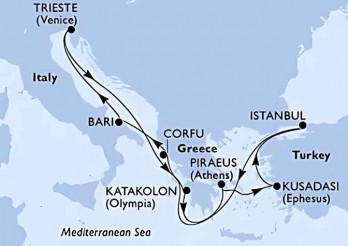 Crucero de 10 días desde Pireo (Atenas) a bordo del MSC Fantasia 2026 msc cruceros