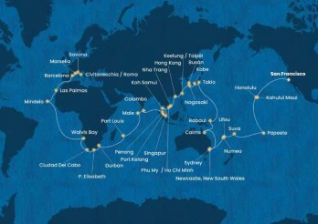 Crucero de 101 días desde San Francisco (EEUU) a bordo del Costa Deliziosa enero 2027 Costa Cruceros