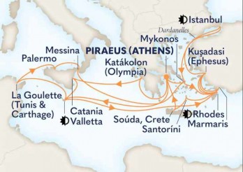 Crucero de 29 días desde Pireo (Atenas) a bordo del Nieuw Statendam octubre 2025 Holland America Line