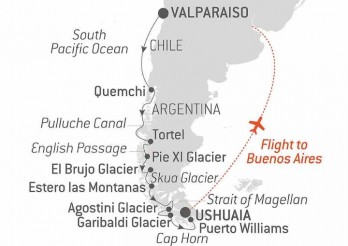 Crucero de 15 días desde Valparaíso (Chile) a bordo del Le Lyrial noviembre 2026 Ponant