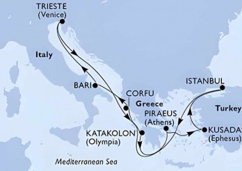 Crucero de 10 días desde Bari (Alberobello) a bordo del MSC Fantasia 2026 MSC Cruceros