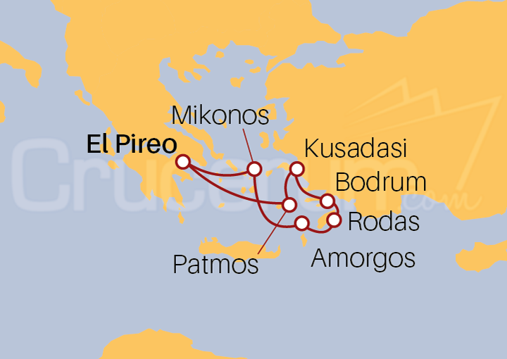 Itinerario Crucero Islas Griegas y Costa Turca
