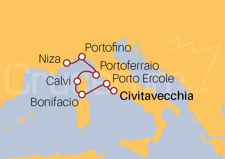 Itinerario Crucero Rivieras Francesas e Italianas con Córcega