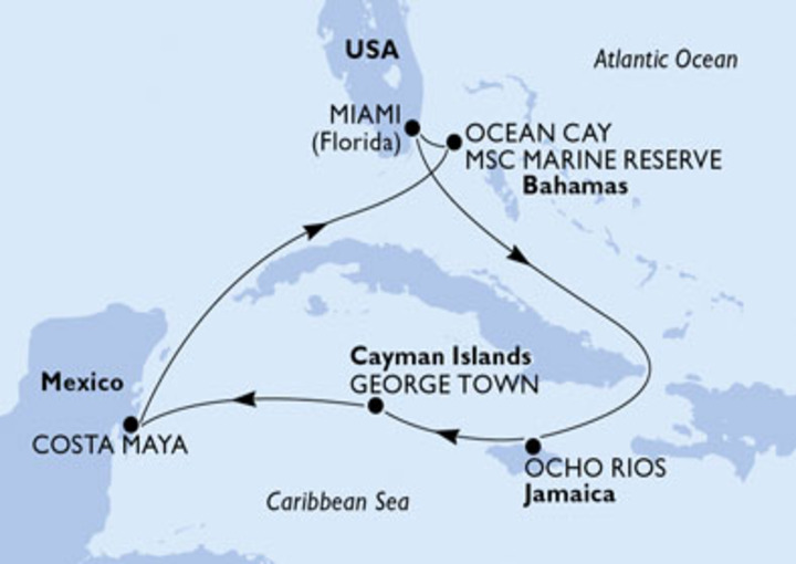 Itinerario Crucero Islas del Caribe 2022