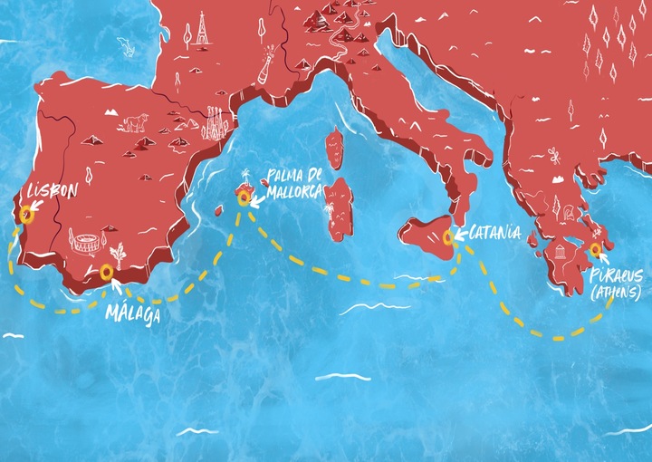 Itinerario Crucero Crucero Gran Mediterráneo desde Pireo 2022