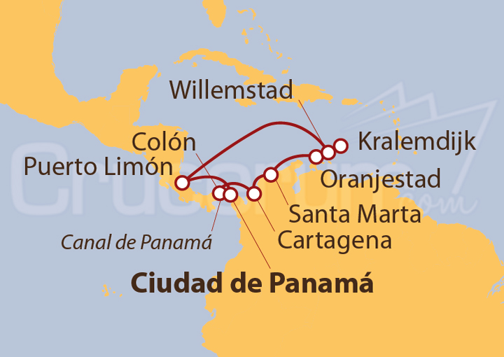 Itinerario Crucero Canal de Panama  2023