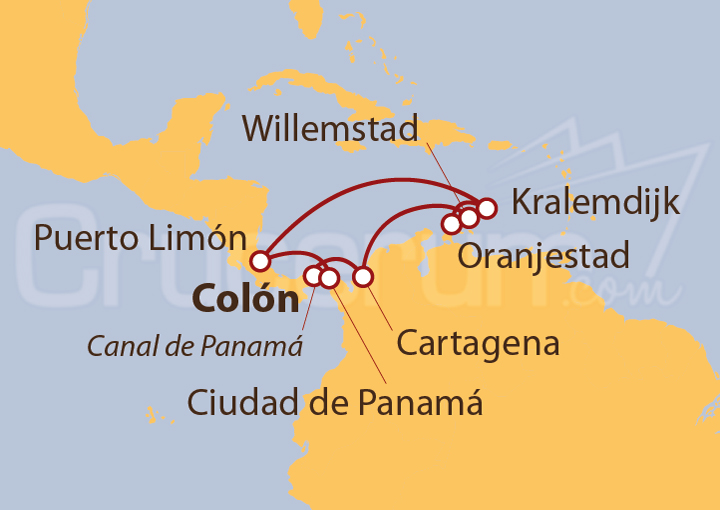 Itinerario Crucero Canal de Panamá desde Colón a Panamá 2023