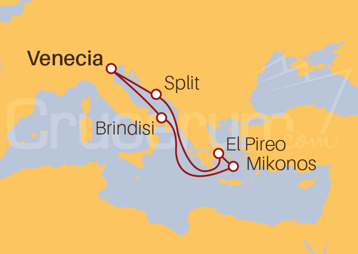 Itinerario Crucero Crucero Brisa Mediterránea desde Venecia 2022