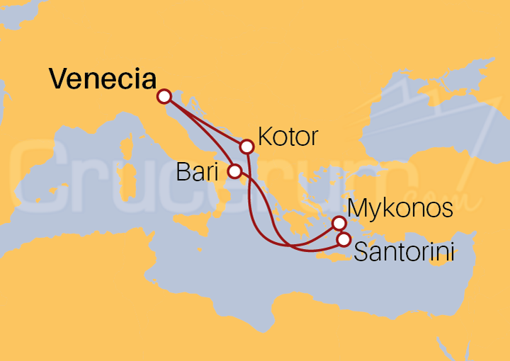 Itinerario Crucero Crucero Islas Griegas desde Venecia 2022