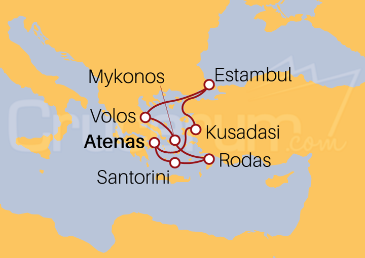 Itinerario Crucero Islas griegas con Turquia 2022