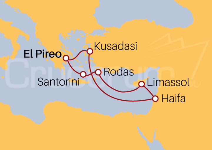 Itinerario Crucero Crucero Mediterráneo Oriental desde Pireo III 2022