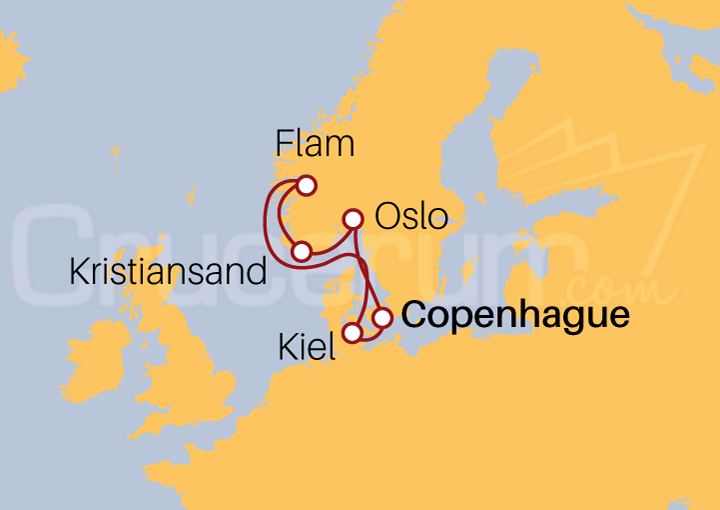 Itinerario Crucero Crucero Norte de Europa desde Copenhague III 2022