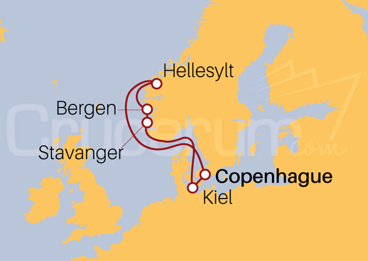 Itinerario Crucero Crucero Tierra de los Vikingos 2022
