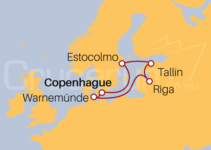 Itinerario Crucero Crucero Mar Báltico desde Copenhague