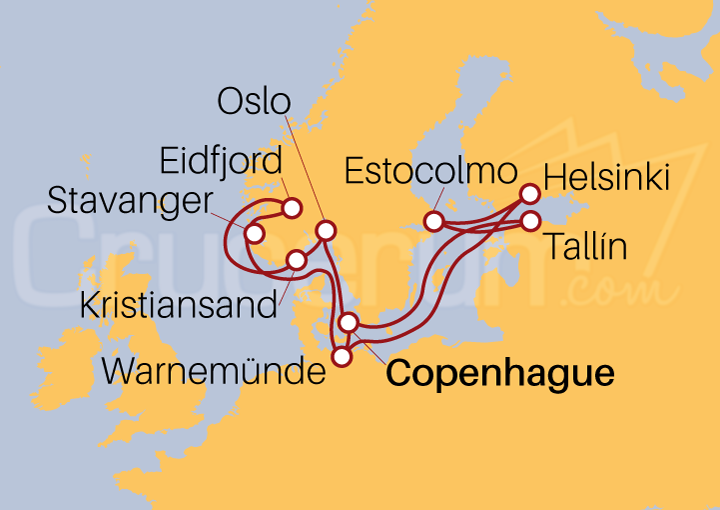 Itinerario Crucero Crucero Fiordos y Báltico II 2022