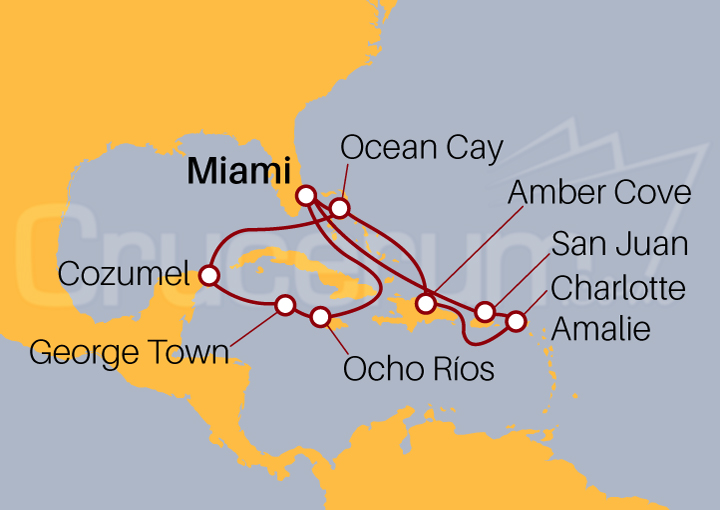 Itinerario Crucero Crucero Gran Mar Caribe desde Miami III 2022