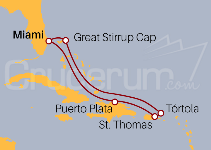 Itinerario Crucero Caribe oriental desde Miami 2022