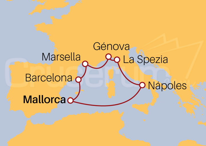 Itinerario Crucero Crucero Brisa Mediterránea 2022/23