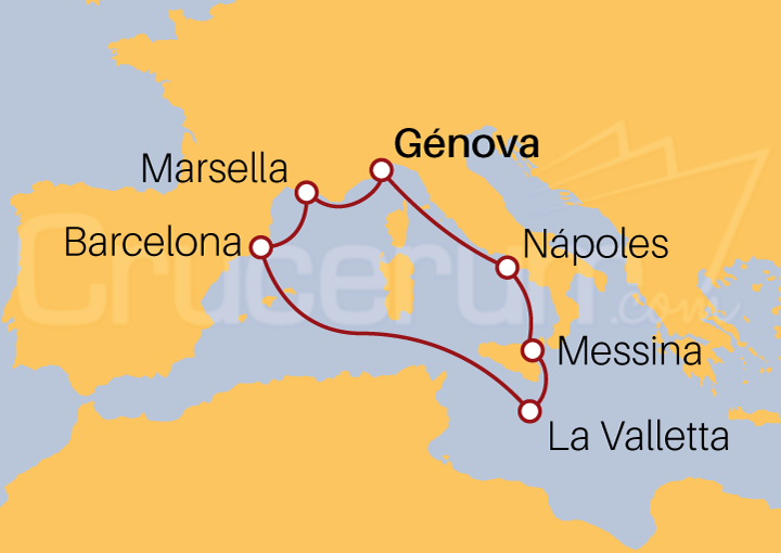Itinerario Crucero Crucero Brisa Mediterránea desde Génova IV 2023