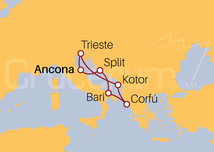 Itinerario Crucero Crucero Maravilla Adriática desde Ancona 2022