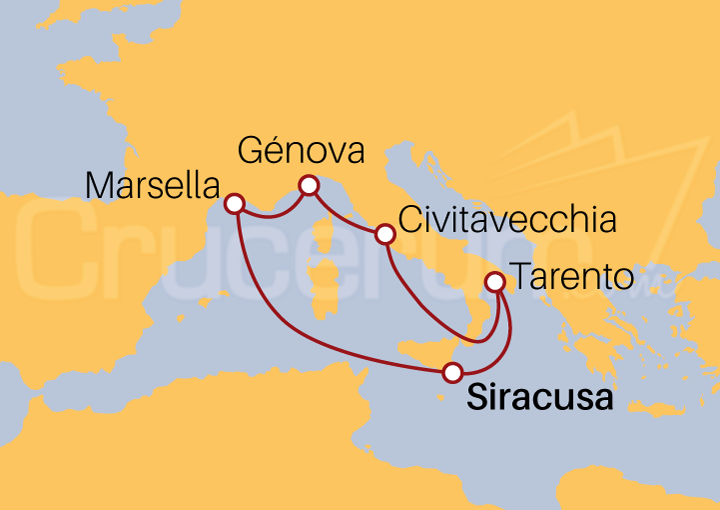 Itinerario Crucero Crucero Brisa Mediterránea desde Siracusa 2022